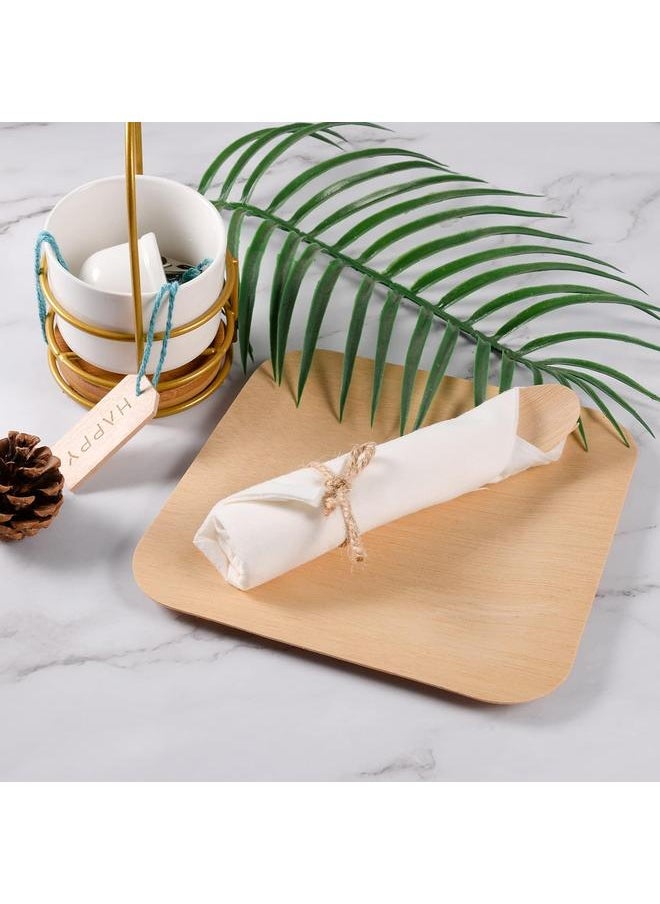 Pre rolled Bamboo Cutlery Set, 30pack Wrapped Bamboo Utensils/Disposable Silverware/Compostable Utensils (30 Forks, 30 Spoons, 30 Knives, 30 Napkins) Party supplies,Picnic, Wedding(30)