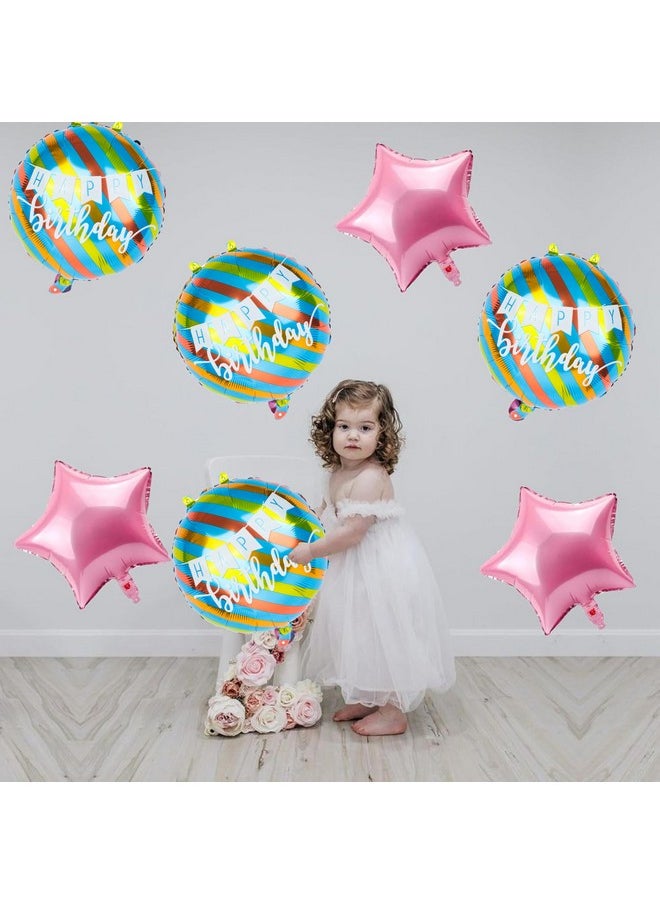 TOYXE Happy Birthday Balloon Bouquet Foil Balloon Gradient Color Pack of 7 Pc - Pack of 7 Pieces(multi)