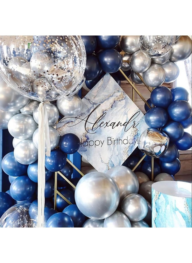 PartyWoo Navy Blue Balloons, 140 pcs Pearl Navy Blue Balloons Different Sizes Pack of 18 Inch 12 Inch 10 Inch 5 Inch Navy Balloons for Balloon Garland or Balloon Arch as Party Decorations, Blue-Z90