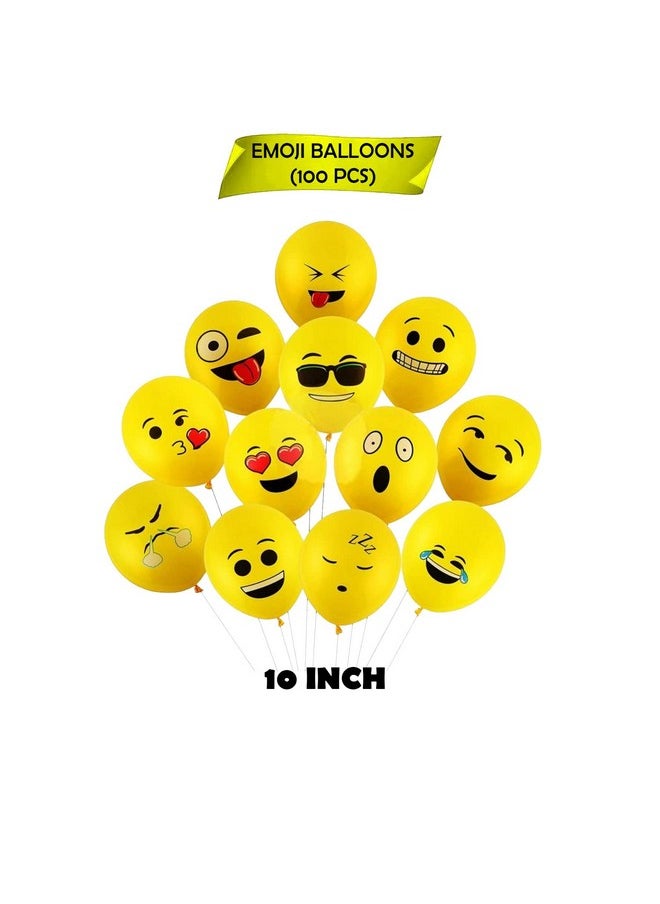 PARTY PROPZ BALLOON (Printed Face Expression Latex Balloon 100 Pcs, Yellow)