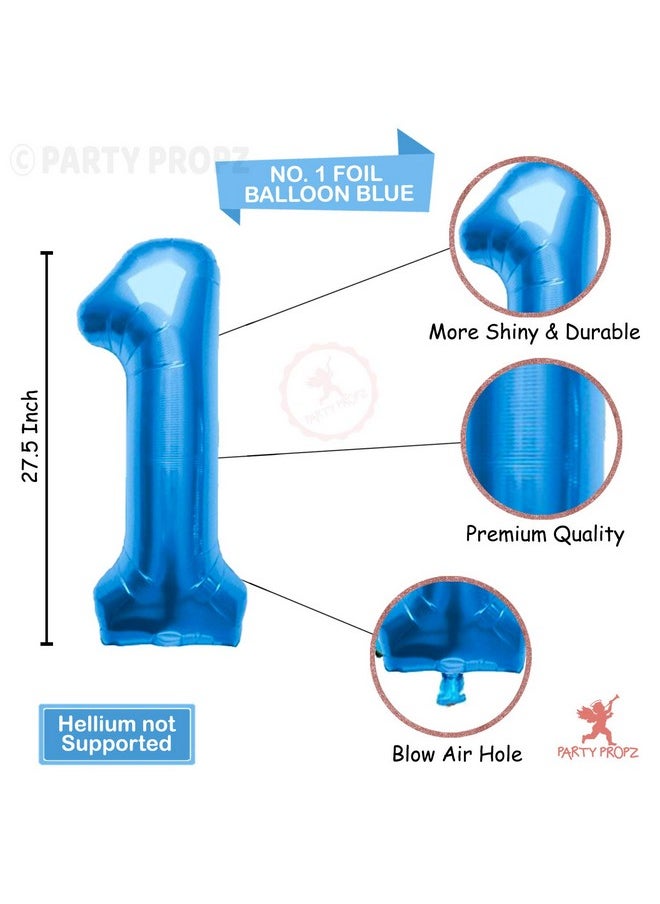 Party Propz First Birthday Decorations Boy- Am One Banner(Cardstock)1St Birthday Decoration Items For Boys Foil Balloons For Birthday 1 Year Baby Boy Birthday Decoration Kids 6Pcs,Multicolor