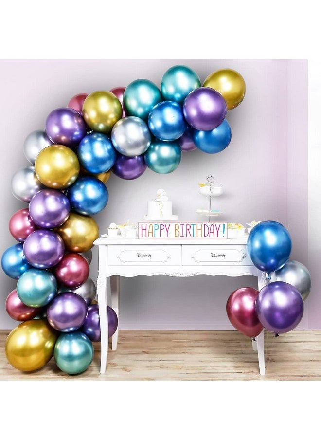 Party Propz Multicolor Chrome Balloons Combo - 30Pcs Chrome Balloons for Birthday | Balloons for Party