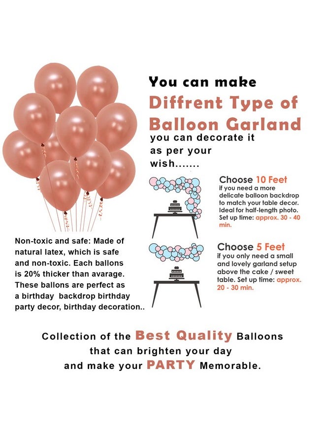 Party Propz Rose Gold Balloons Combo - 14Pcs Set with Rose Gold Heart Foil Balloon| Rose Gold Star Foil Balloons | Rose Gold Confetti Balloons | Rose Gold Latex Balloons