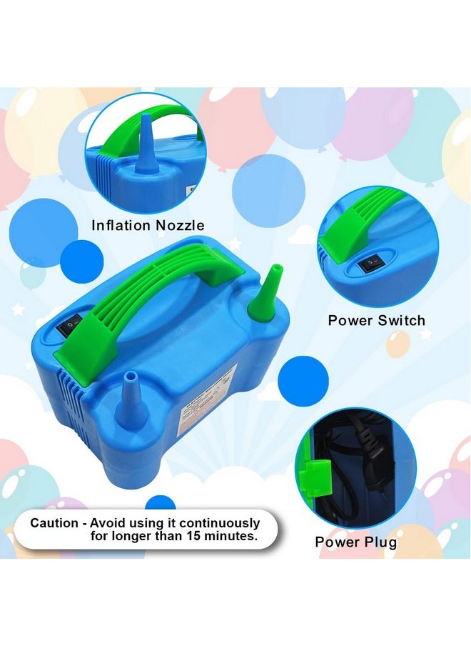 Party Hour Electric Balloon Pump Machine | High Power Electric Air Pump for Balloons Filling Balloon Blower Inflator Pump - Blue