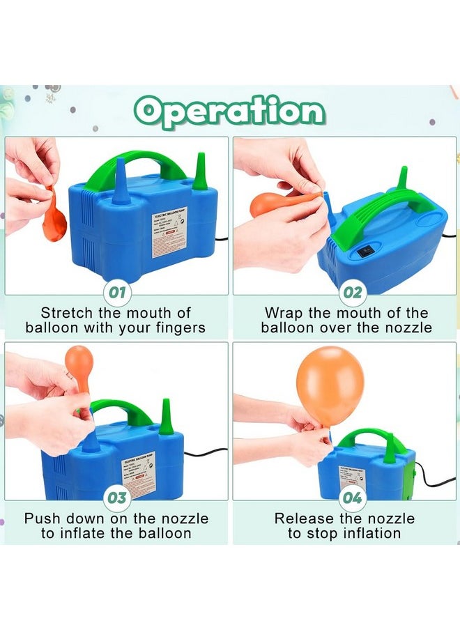 Party Hour Electric Balloon Pump Machine | High Power Electric Air Pump for Balloons Filling Balloon Blower Inflator Pump - Blue