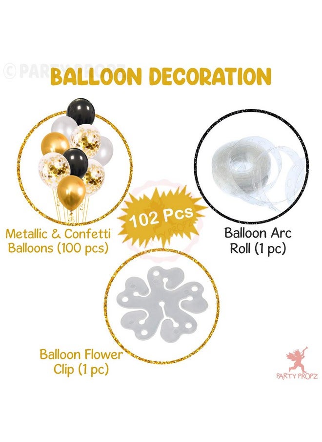 Party Propz Birthday Latex Balloon, 102 Piece, Multicolour material Rubber