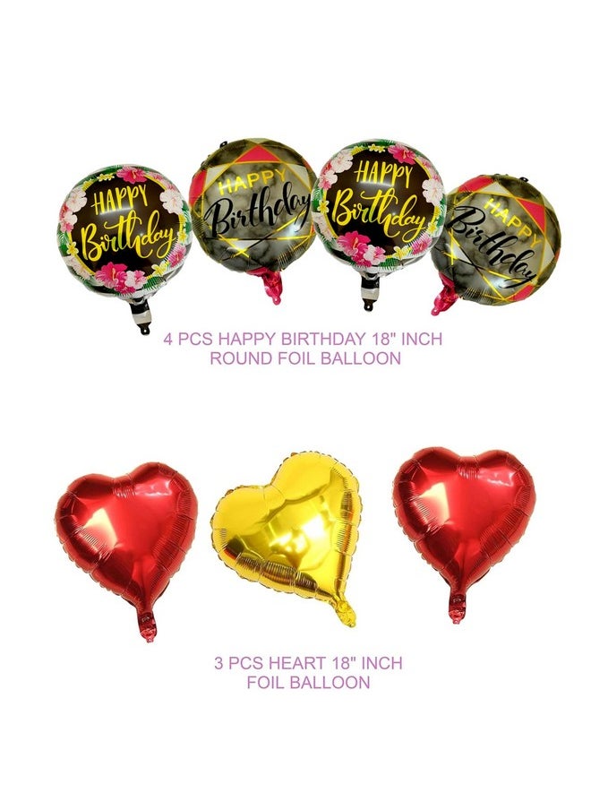 TOYXE Happy Birthday Balloon Bouquet Foil Balloon Colorful Printed Multi Color Pack of 7 Pcs