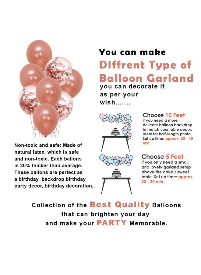 Party Propz Bridal Shower Decorations Kit - Large 49 Pcs, Rose Gold Balloons For Decoration | Bride to Be Decoration Set Combo | Bachelorette Party Decorations | Confetti, Foil Balloons For Decoration
