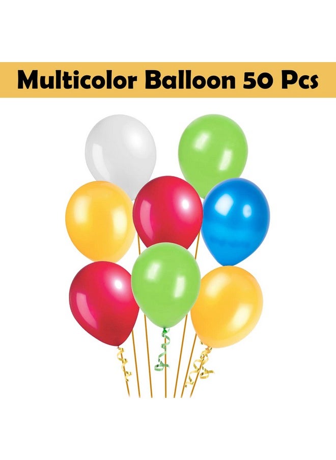 Party Propz Multicolor Metallic Balloons - Pack of 50 Pcs | Happy Birthday Decoration Items for Boy and Girl | Multicolor Metallic Balloons for Birthday Decoration | Anniversary Decoration Items