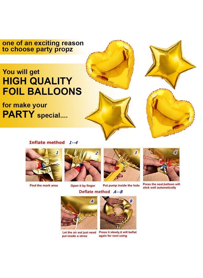 Party Propz 50th Birthday Party Decorations - Pack Of 16 Pcs, 50 Years Golden Jubilee Balloons With Foil & Confetti Balloons | 50th Birthday Decoration | 50th Birthday Party Decorations For Men