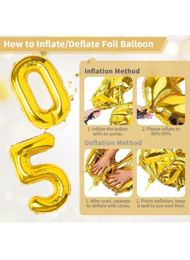 Party Propz 50th Birthday Party Decorations - Pack Of 16 Pcs, 50 Years Golden Jubilee Balloons With Foil & Confetti Balloons | 50th Birthday Decoration | 50th Birthday Party Decorations For Men