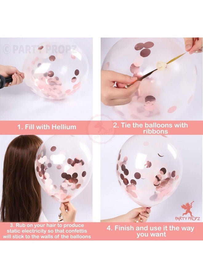 Party Propz Rubber Latex Balloon, , Rose Gold - Set of 10