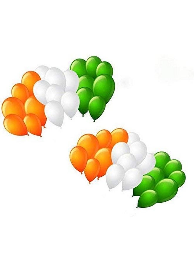 HK balloons® 101Pcs Orange White Green Independence Day Special Balloons Decoration Item Celebrations 