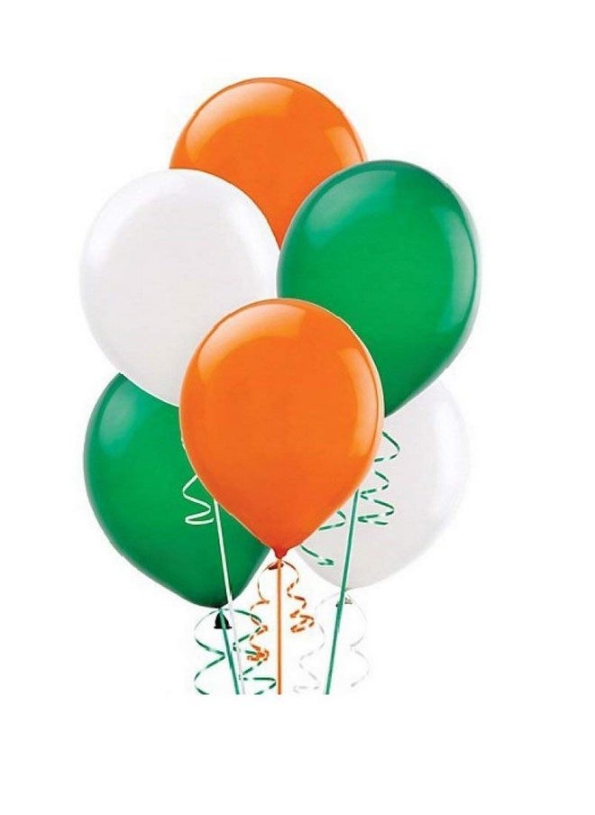 HK balloons® 101Pcs Orange White Green Independence Day Special Balloons Decoration Item Celebrations 