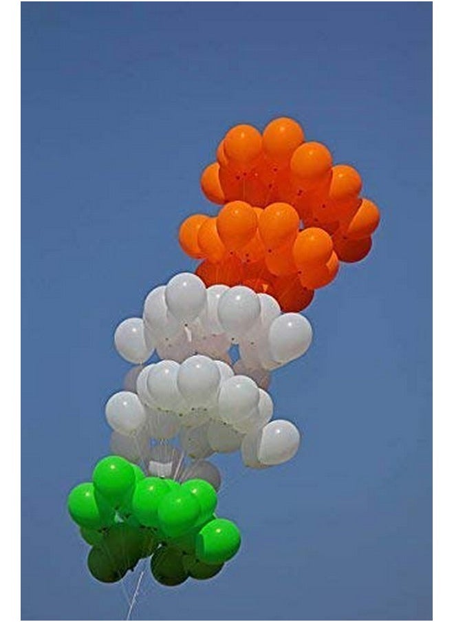 HK balloons® 101Pcs Orange White Green Independence Day Special Balloons Decoration Item Celebrations 