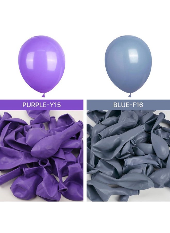 PartyWoo Dusty Blue Balloons, 140 pcs Purplish Boho Blue Balloons Different Sizes Pack of 18 Inch 12 Inch 10 Inch 5 Inch Slate Blue Balloons for Balloon Garland Arch as Party Decorations, Blue-F16