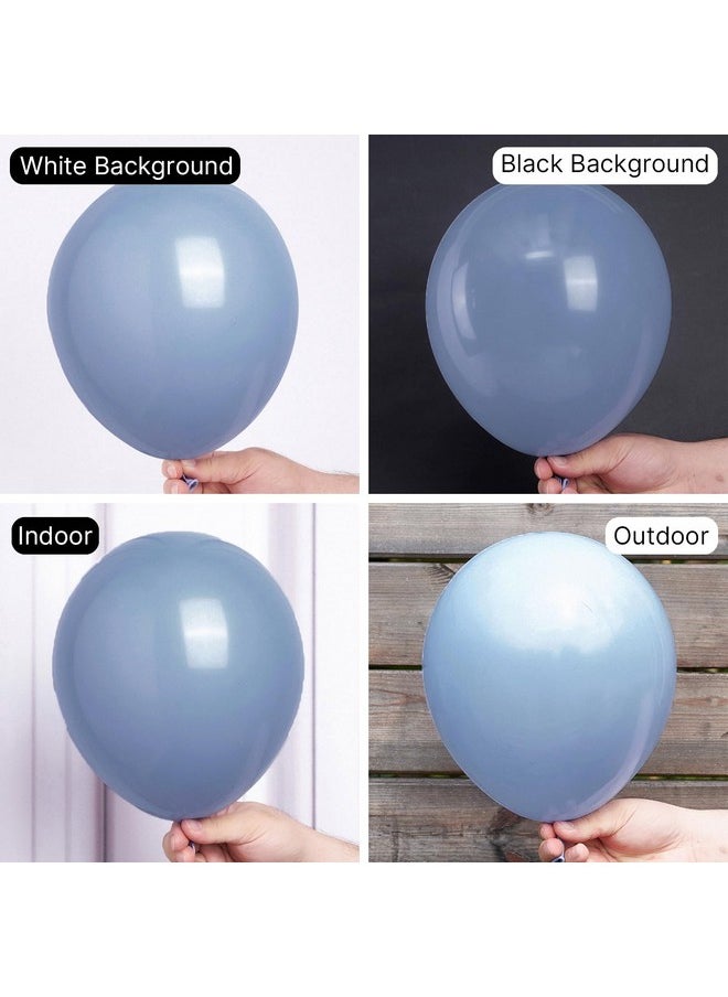 PartyWoo Dusty Blue Balloons, 140 pcs Purplish Boho Blue Balloons Different Sizes Pack of 18 Inch 12 Inch 10 Inch 5 Inch Slate Blue Balloons for Balloon Garland Arch as Party Decorations, Blue-F16