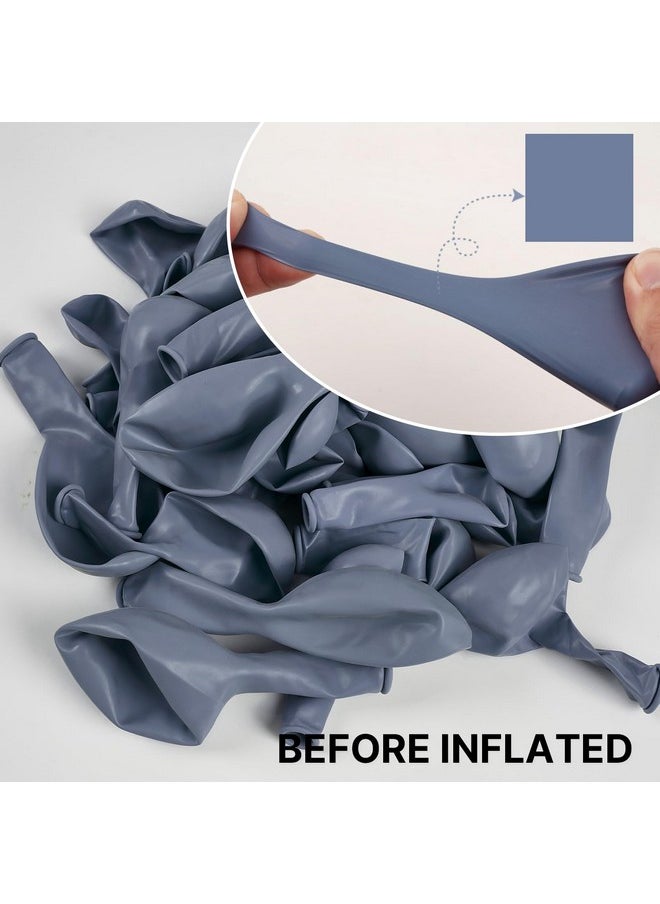 PartyWoo Dusty Blue Balloons, 140 pcs Purplish Boho Blue Balloons Different Sizes Pack of 18 Inch 12 Inch 10 Inch 5 Inch Slate Blue Balloons for Balloon Garland Arch as Party Decorations, Blue-F16