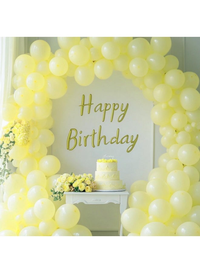 RUBFAC 129pcs Pastel Yellow Balloons Different Sizes 18 12 10 5 Inches Light Yellow Balloons for Happy Birthday Wedding Anniversary Baby Shower Garland Arch Party Decoration