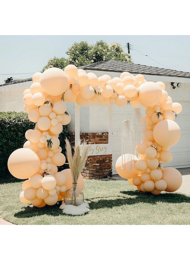 RUBFAC 129pcs Nude Balloons Different Sizes 18 12 10 5 Inch Beige Balloons Apricot Balloon Garland Arch for Party Decoration Gender Reveal Graduation Wedding Anniversary Baby Shower Party Supplies