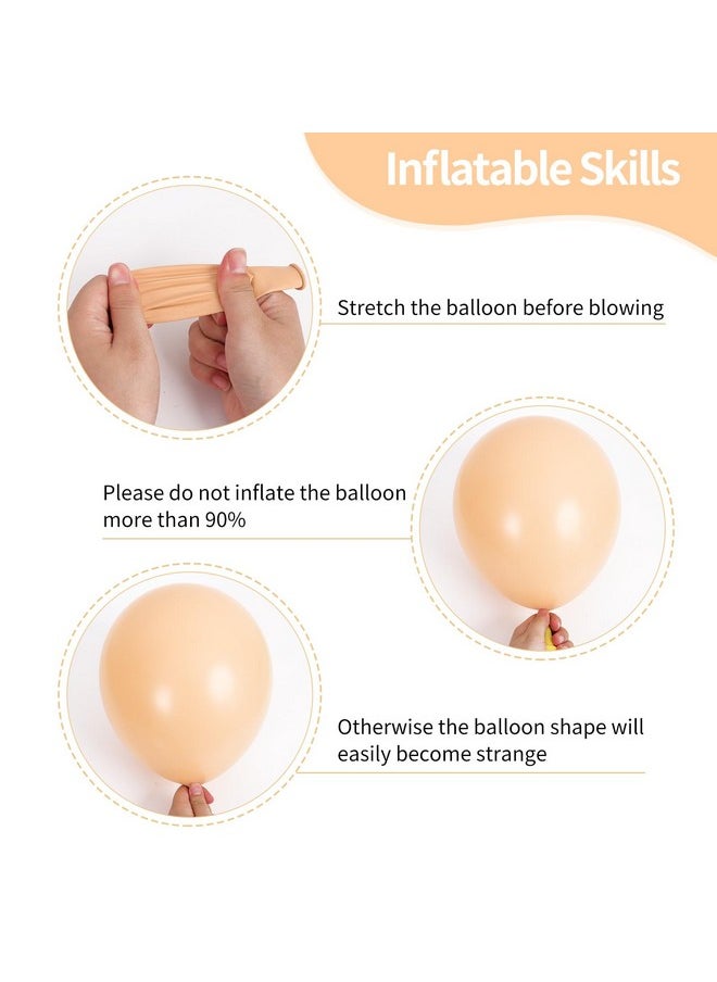 RUBFAC 129pcs Nude Balloons Different Sizes 18 12 10 5 Inch Beige Balloons Apricot Balloon Garland Arch for Party Decoration Gender Reveal Graduation Wedding Anniversary Baby Shower Party Supplies