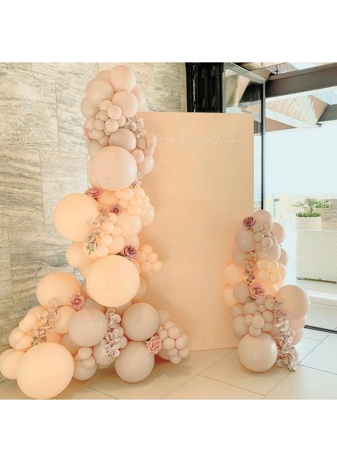 RUBFAC 129pcs Nude Balloons Different Sizes 18 12 10 5 Inch Beige Balloons Apricot Balloon Garland Arch for Party Decoration Gender Reveal Graduation Wedding Anniversary Baby Shower Party Supplies