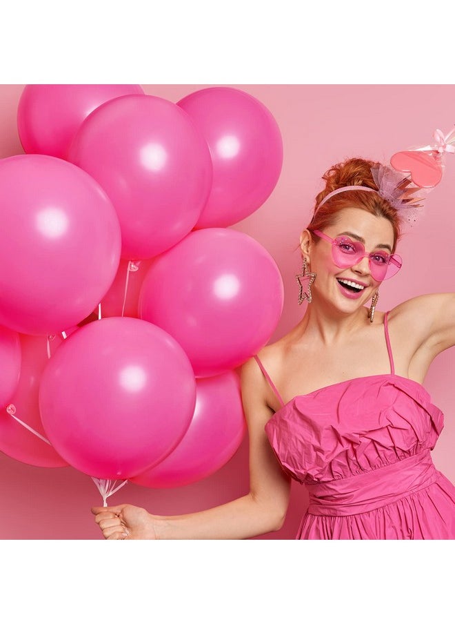 RUBFAC 129pcs Hot Pink Balloons Latex Magenta Balloons Different Sizes 18 12 10 5 Inch Party Balloon Kit for Valentine's Day Birthday Baby Shower Wedding Princess Theme Party Decoration