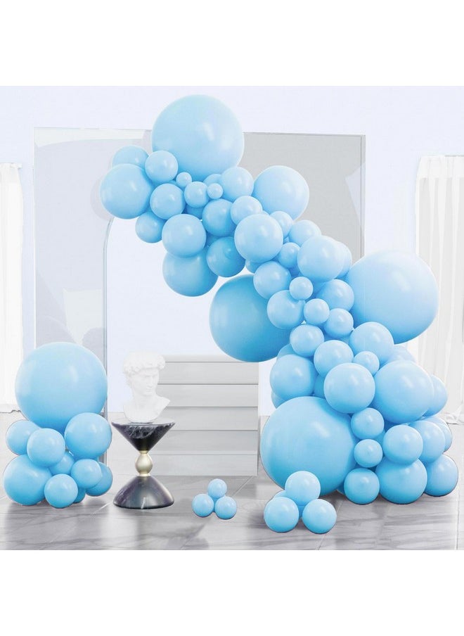 PartyWoo Light Blue Balloons, 140 pcs Matte Blue Balloons Different Sizes Pack of 18 Inch 12 Inch 10 Inch 5 Inch Blue Balloons for Balloon Garland Balloon Arch as Birthday Party Decorations, Blue-Y4