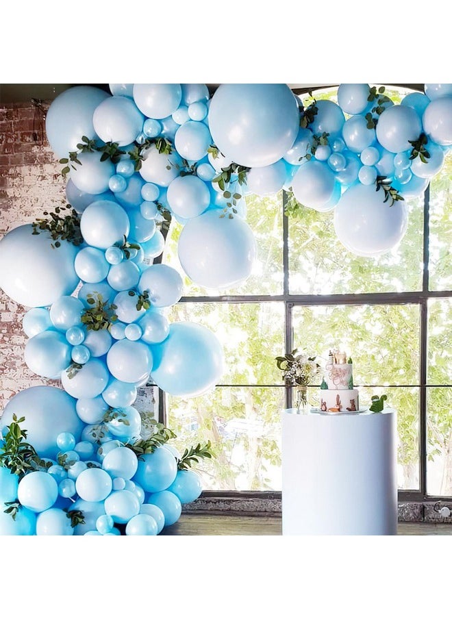 PartyWoo Light Blue Balloons, 140 pcs Matte Blue Balloons Different Sizes Pack of 18 Inch 12 Inch 10 Inch 5 Inch Blue Balloons for Balloon Garland Balloon Arch as Birthday Party Decorations, Blue-Y4