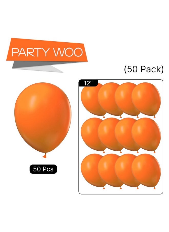 PartyWoo Tangerine Orange Balloons, 50 pcs 12 Inch Dark Orange Balloons, Deep Orange Balloons for Balloon Garland Balloon Arch, Party Decorations, Birthday Decorations, Wedding Decorations, Orange-Y9
