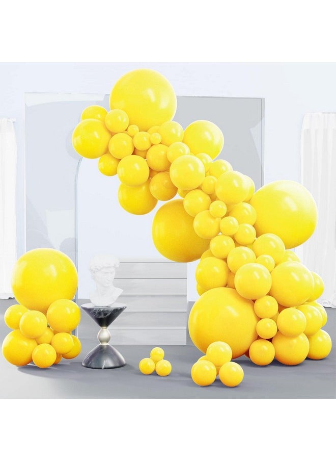 PartyWoo Yellow Balloons, 140 pcs Matte Yellow Balloons Different Sizes Pack of 18 Inch 12 Inch 10 Inch 5 Inch Yellow Latex Balloons for Balloon Garland Balloon Arch as Party Decorations, Yellow-Y55