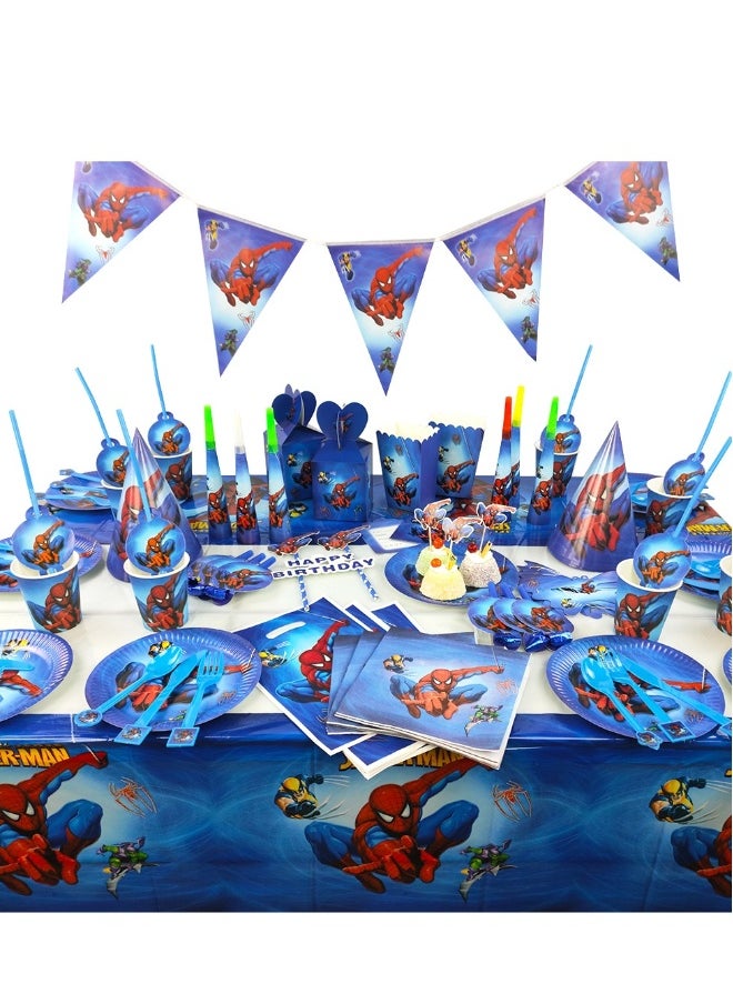 Spider-Man Party Decorations Dinnerware Set(16 pieces*10 people)