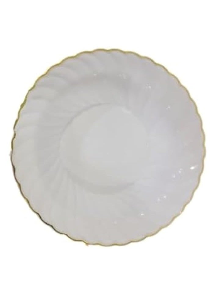 25Pc Luxury White and Gold Plastic Disposable 12oz Bowl