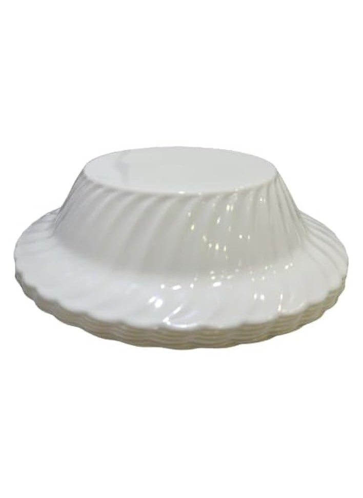 25Pc Luxury White and Gold Plastic Disposable 12oz Bowl