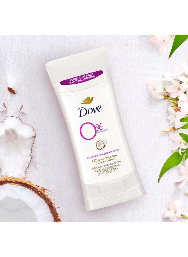 Dove Aluminum Free Deodorant for Women 24-Hour Odor Protection, Coconut and Pink Jasmine, 7.8 Oz, 3 Count