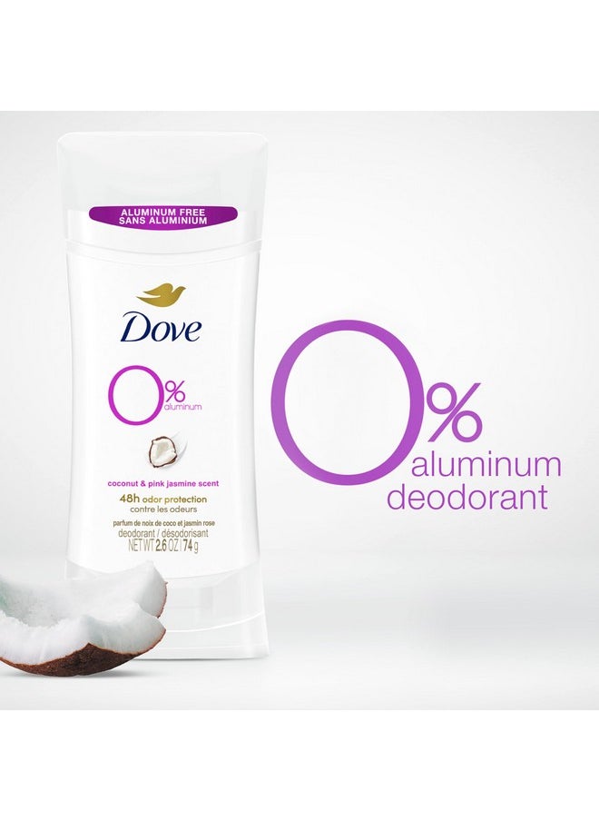 Dove Aluminum Free Deodorant for Women 24-Hour Odor Protection, Coconut and Pink Jasmine, 7.8 Oz, 3 Count