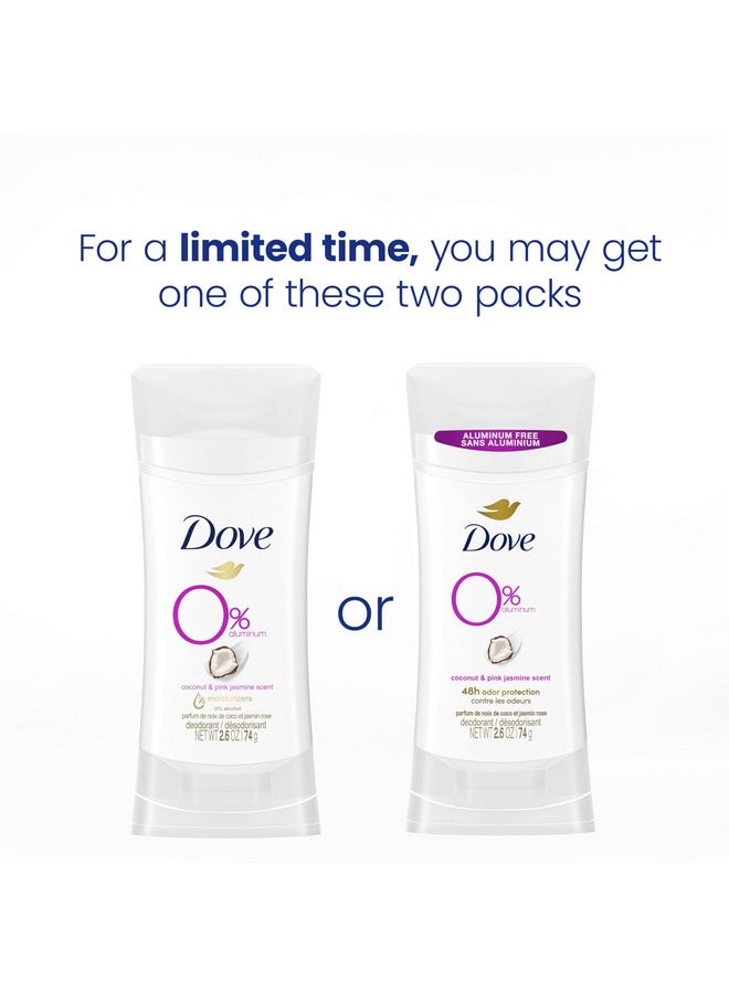 Dove Aluminum Free Deodorant for Women 24-Hour Odor Protection, Coconut and Pink Jasmine, 7.8 Oz, 3 Count