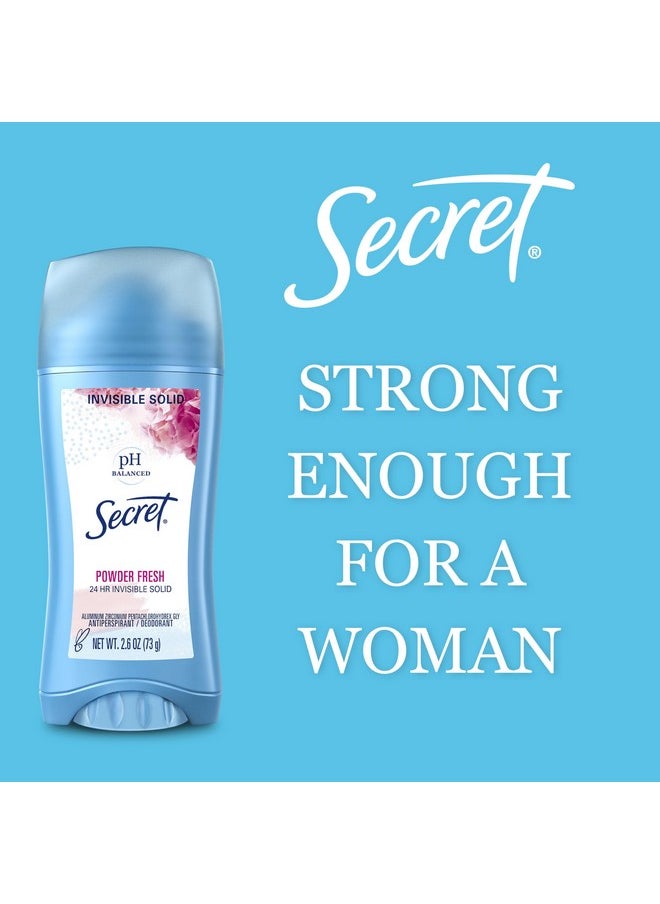 Secret Antiperspirant and Deodorant for Women, 24hr Sweat & Odor Protection, PH Balanced Protection, Gentle on Skin, Invisible Solid, Travel Size, Powder Fresh Scent, 0.5 oz (Pack of 24)