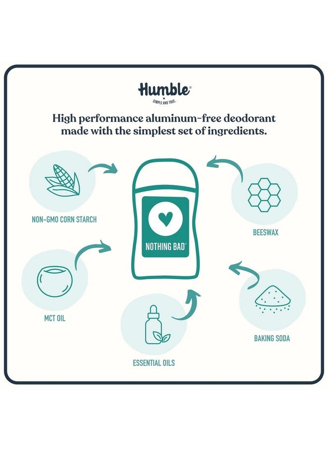 HUMBLE BRANDS Original Formula Aluminum-free Deodorant. Long Lasting Odor Control with Baking Soda and Essential Oils, Lemongrass & Sage, Pack of 1