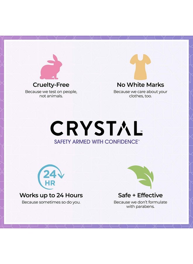 CRYSTAL Aluminum Free Mineral Deodorant Roll-On for Women & Men, Lavender & White Tea - Paraben Free - Certified Cruelty Free & Vegan Deodorant - Prevents Odor Up to 24 Hours,2.25 Fl Oz (Pack of 3)