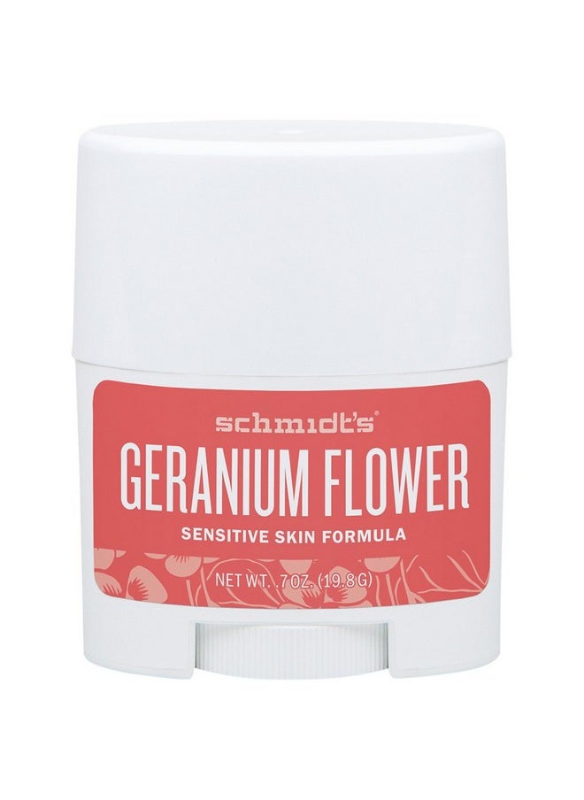 Schmidt's, Flower Sensitive Skin Natural Deodorant Stick Travel Size 0.7 ounces 19.8 grams, geranium, 2.8219 Ounce