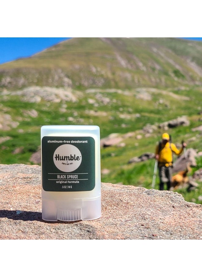 HUMBLE BRANDS Original Formula Aluminum-free Deodorant. Long Lasting Odor Control with Baking Soda and Essential Oils, Black Spruce, Full & Travel Pack