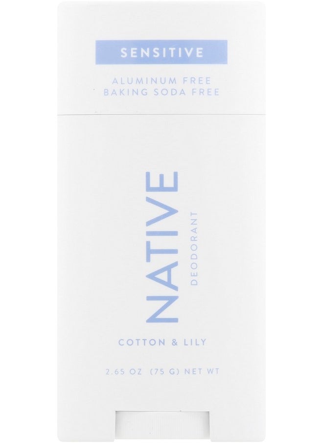 Native Sensitive Deodorant Contains Naturally Derived Ingredients, 72 Hour Odor Control | Deodorant for Women & Men, Aluminum Free with Baking Soda, Coconut Oil and Shea Butter, Cotton & Lily