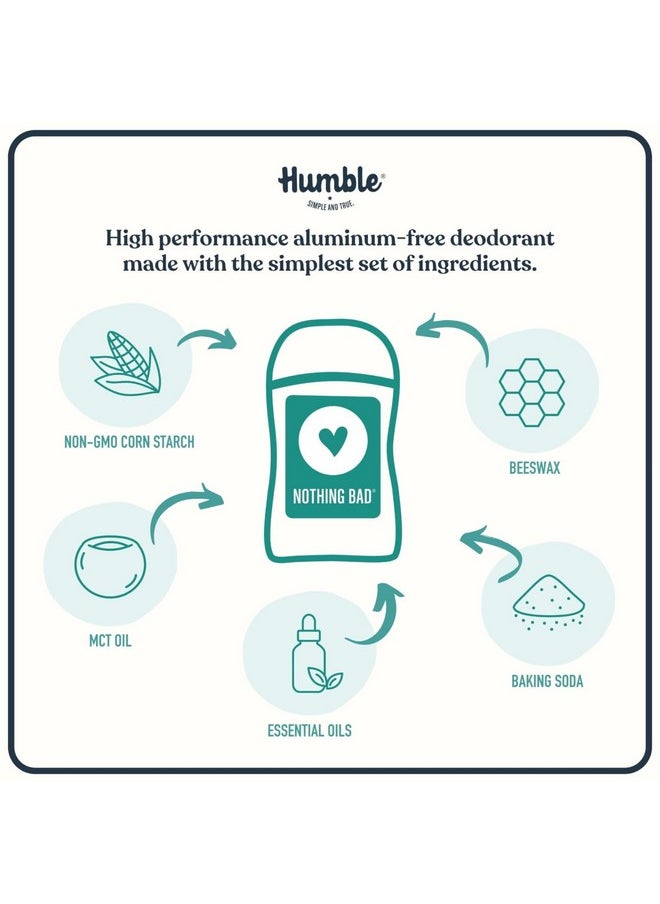 HUMBLE BRANDS Original Formula Aluminum-free Deodorant. Long Lasting Odor Control with Baking Soda and Essential Oils, Black Spruce Deodorant, 2.5 oz, 3 Pack