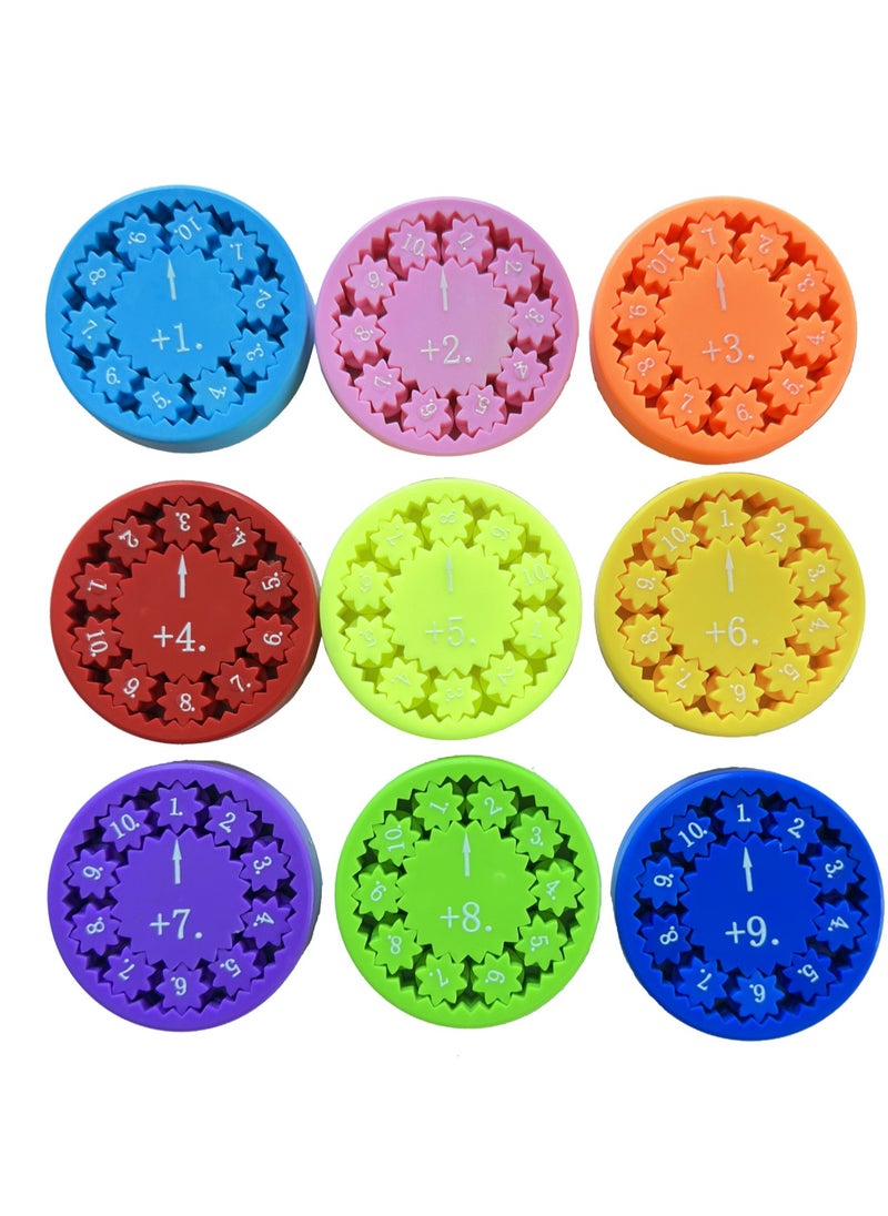 9 Pieces Addition And Subtraction Number Fidget Spinners For All Stimuli - Learn Math, Division And Multiplication De-Stresser, Educational Spinning Fidget Toys For Learning Math Arithmetic