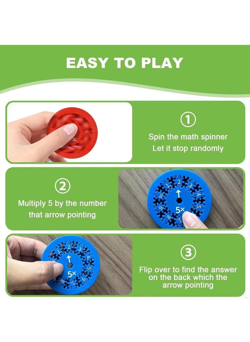 9 Pieces Addition And Subtraction Number Fidget Spinners For All Stimuli - Learn Math, Division And Multiplication De-Stresser, Educational Spinning Fidget Toys For Learning Math Arithmetic