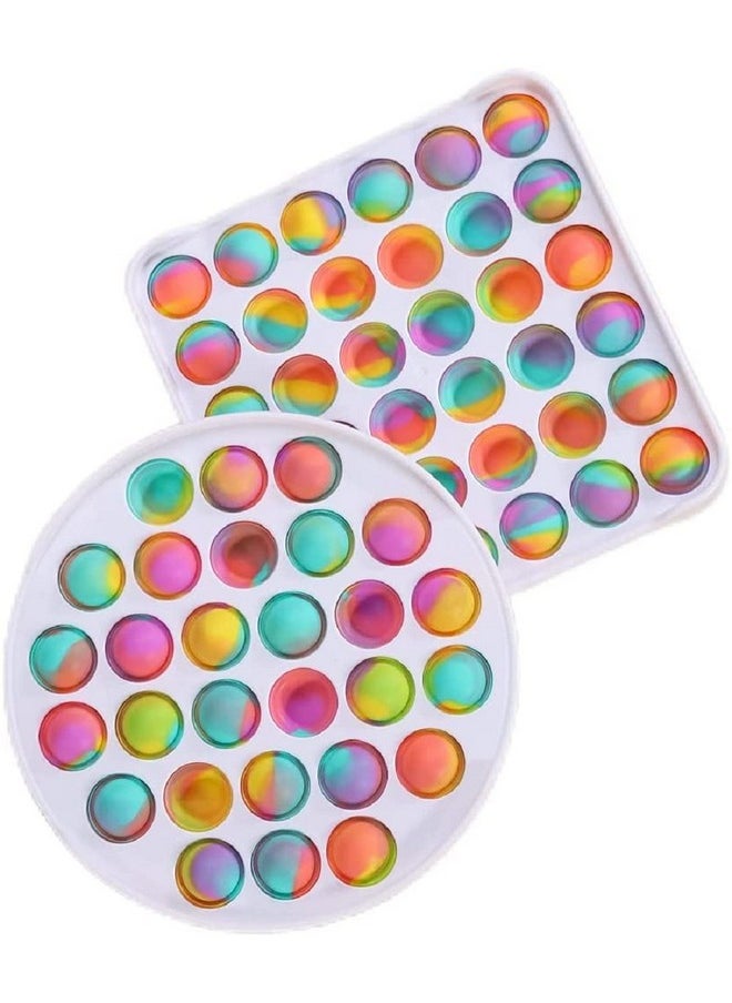 FunBlast Pop It - Popit Game, Poppet for Kids, Pop It Toy, Pop It Toys for Kids, Pop It Fidget Toy, Pop It Big, Square & Round Pop it Fidget Toy, Stress Relief Toys (Pack of 2 Pcs)