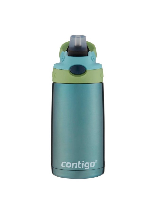 Contigo Kids Straw Stainless Steel Water Bottle with AUTOSPOUT Lid, 13oz, Ocean