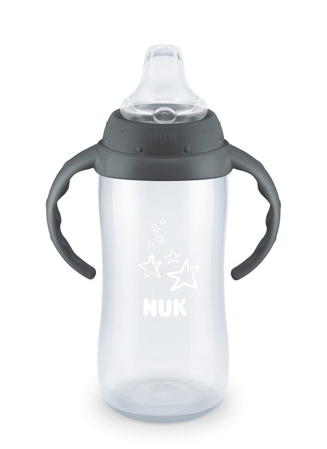 NUK Learner Cup, 10 Ounce, Tritan Gray Star - BPA Free, Spill Proof Sippy Cup