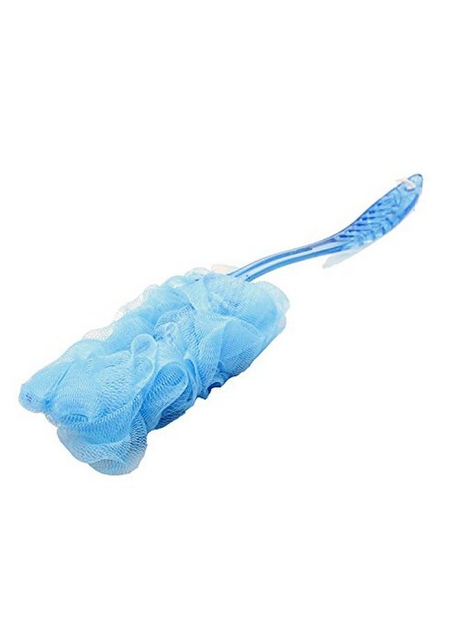 FOK 1Pc Long Handle Bath Body Brush Loofa Sponge Nylon Mesh scrubber Shower Pouf- Random Color